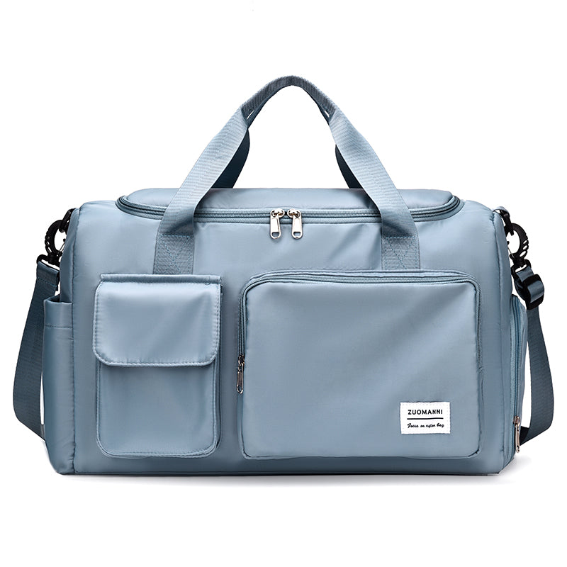 Sac De Sport Fille Bleu Marbré Avec Compartiment à Chaussures - Léger Et Spacieux 46x20x22cm - Pour Natation, Danse, Voyage