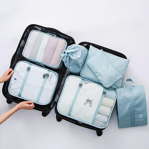 Organisateur de Valise To Travel To Live (Set de 7, Gris)