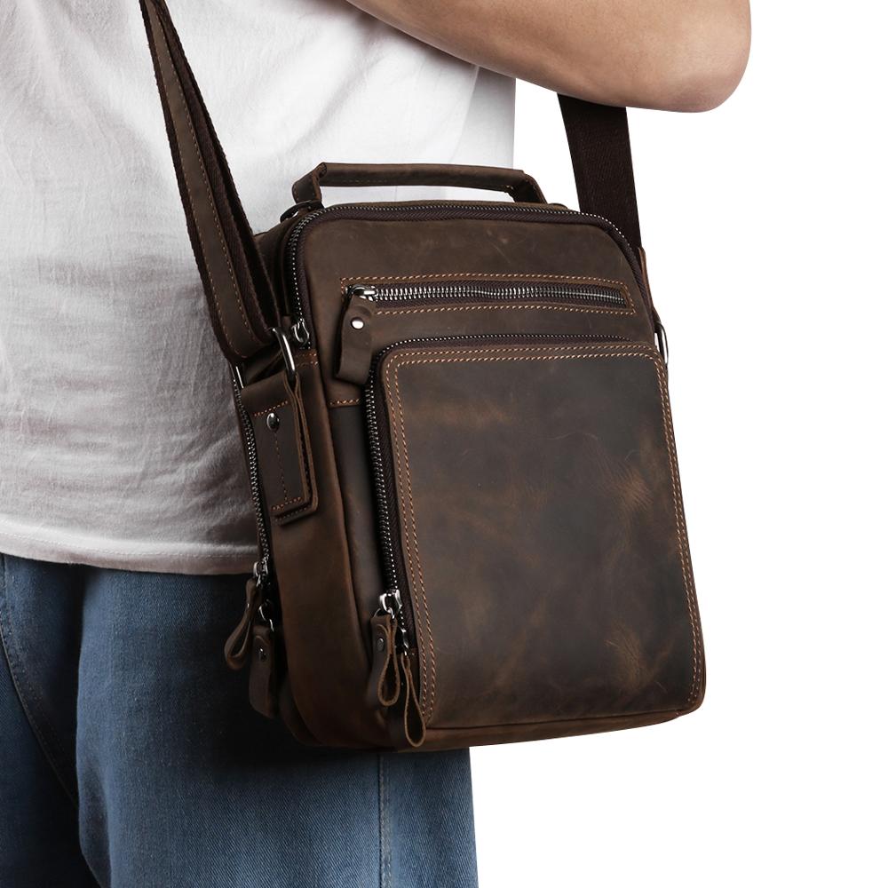 Beau sac en bandoulière en cuir pour homme