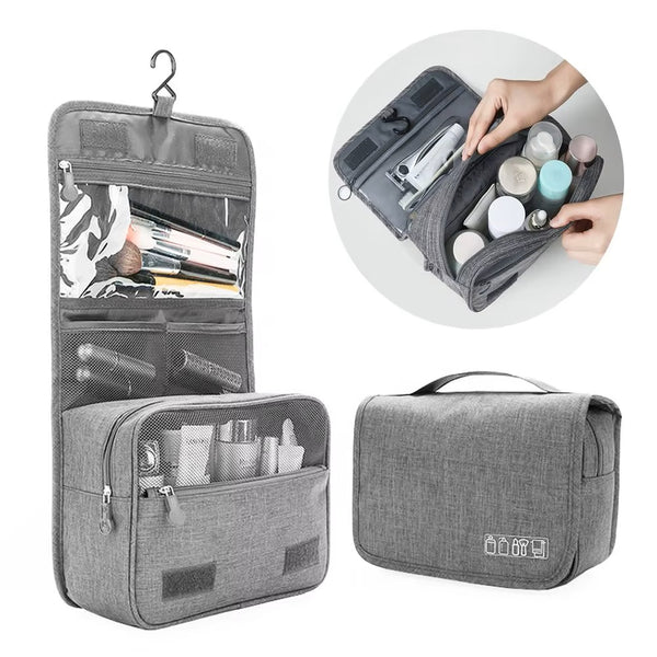 Trousse De Toilette De Voyage Suspendue - Noir, 21x7x15 Cm - Compartiment Rasage, TSA-friendly, Poignée Renforcée 8 Kg