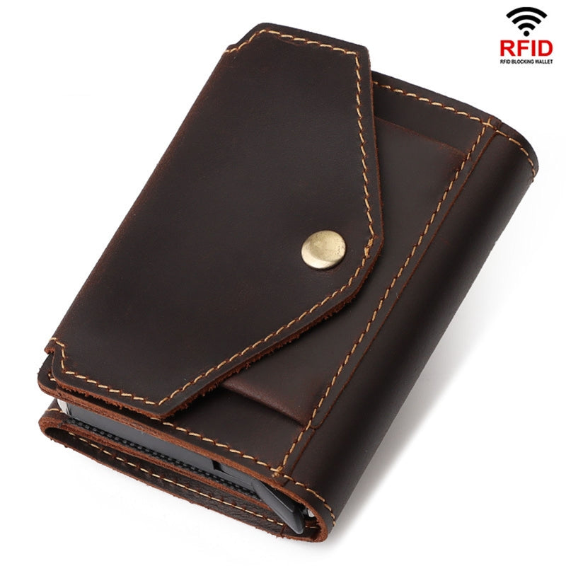 Porte Carte Bancaire Cuir Vintage Anti-Piratage