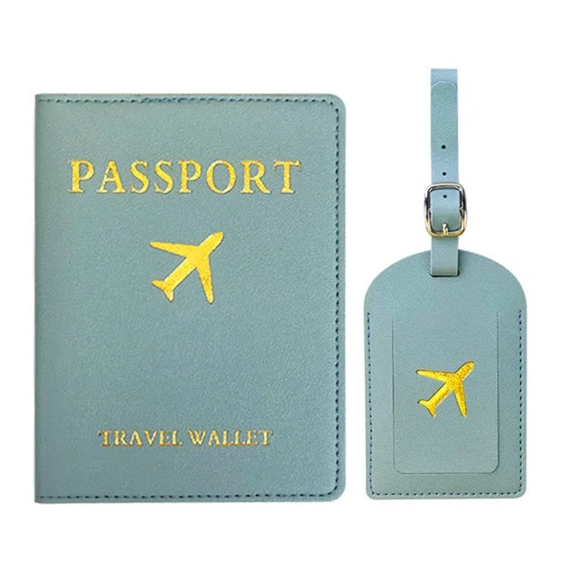Set Porte Passeport et Etiquette (10 Coloris)