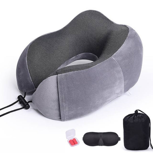 Coussin de Voyage à Mémoire de Forme Masque de Sommeil et Bouchons d’Oreille - Lot Confort Plus (6 Coloris) - GlobeVoyageur.com