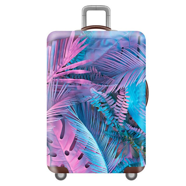 Fansu Elastique Housse de Valise Couverture, Vert Tropical Imprimé Universelle Polyester en Épaissie Tissu Protection Souple pour Bagage Luggage Trolley Case Cover (Ananas Tropical,S(19-21in