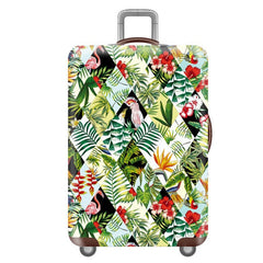 FANSU Housse De Valise Élastique Motif Plantes Tropicales Perroquet - Protection L (26-28 Pouces)