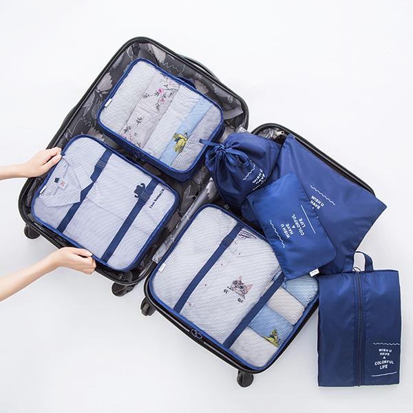 Lot De 8 Pochettes De Voyage Crème Belle Vous - Sacs De Rangement Pour Valise