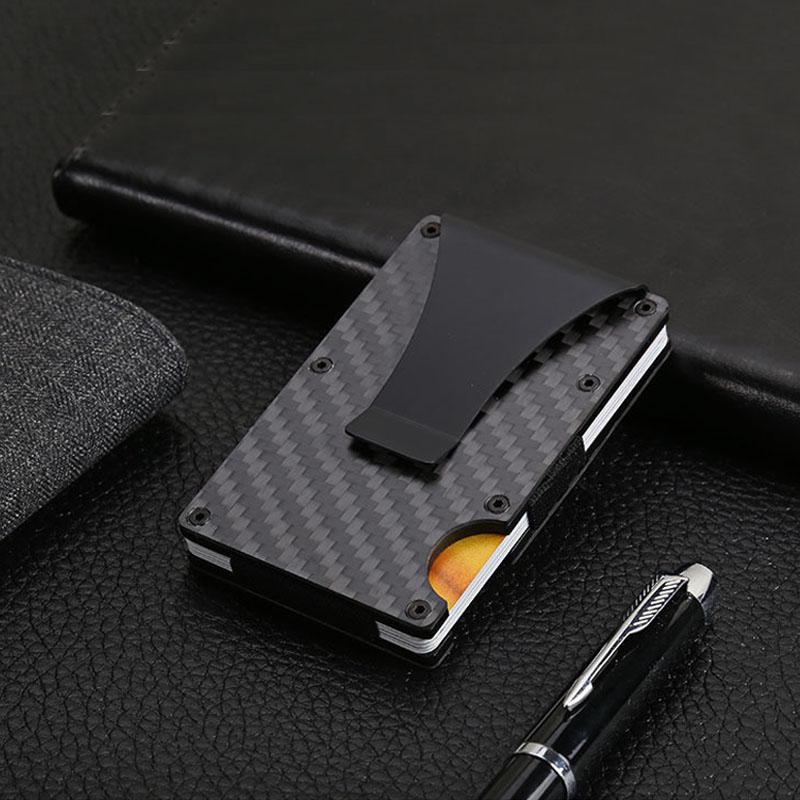 Porte Carte Bancaire Anti RFID OKKBEL - Slim Aluminium Pop-Up 10 Cartes + Billets - Homme Femme
