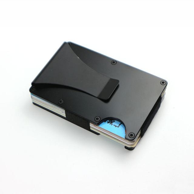HSAJS Porte-Cartes Bancaire Anti-RFID Métal Aluminium - Étui Rigide 12 Cartes Pour Homme Et Femme