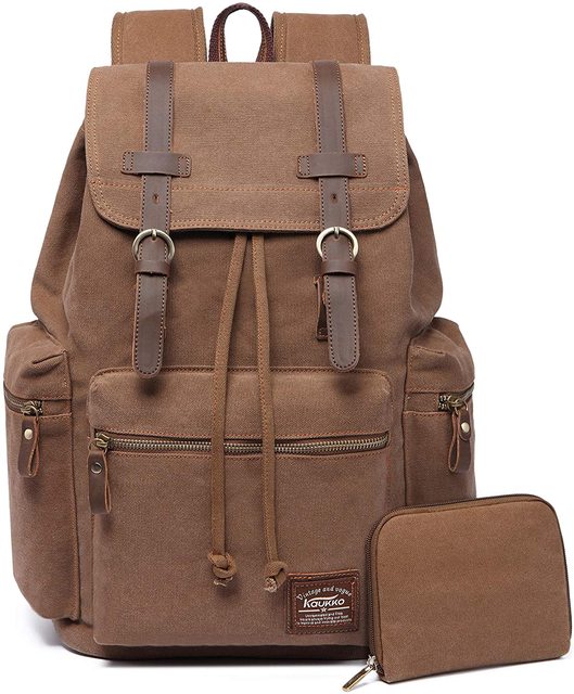 Sac à Dos Vintage en Toile 18L et Pochette Assortie (5 Coloris) - GlobeVoyageur.com