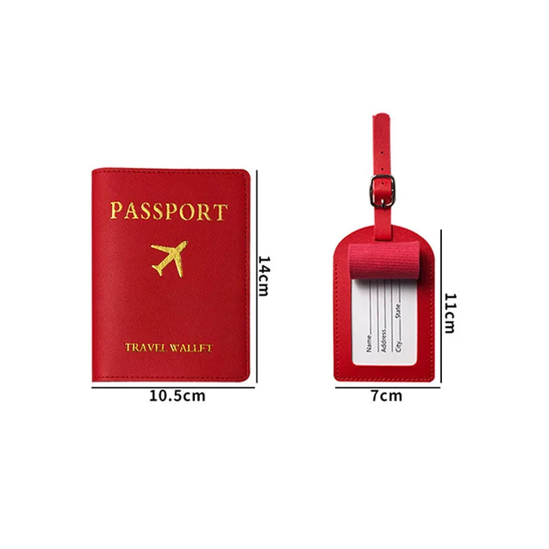 Coffret Cadeau Voyage : Porte-passeport + étiquette à Bagage (neuf)